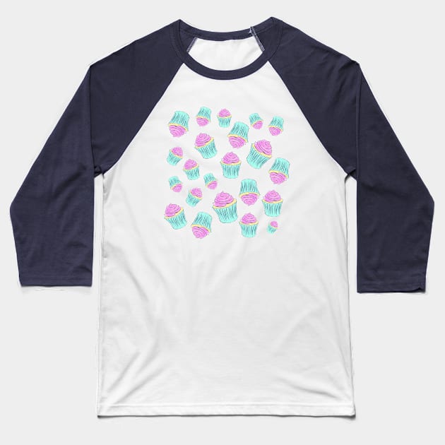 Cupcakes Baseball T-Shirt by fizzy